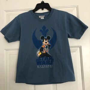 Star Wars Kids Grayish Blue T-Shirt Walt Disney World 2007 Youth Medium Cotton